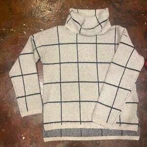 Madewell Cream and Black Knit Sweater